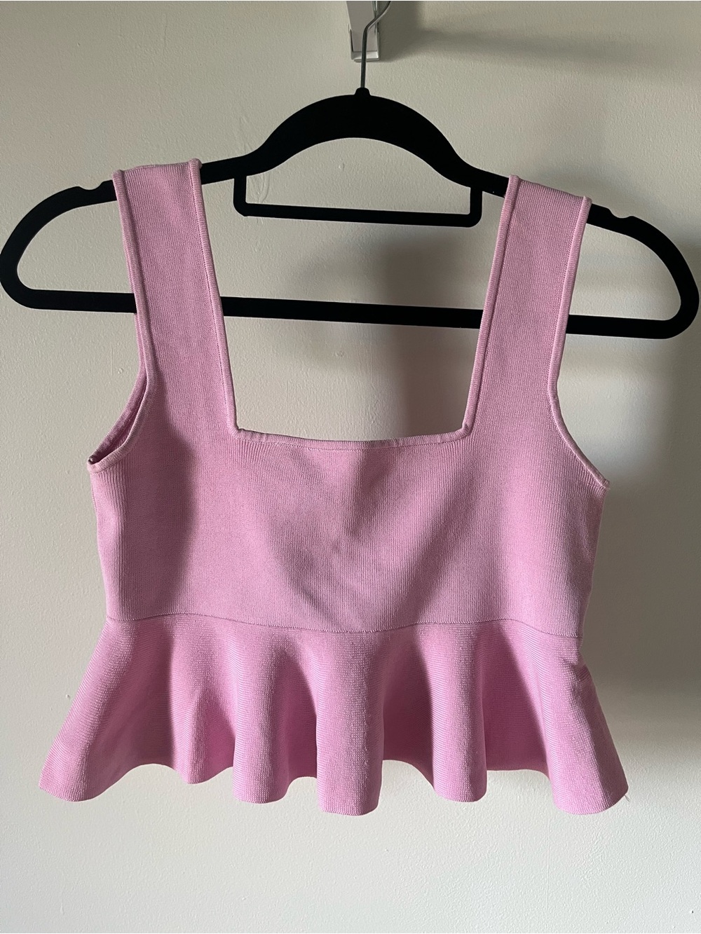 Pink Peplum Tank Top